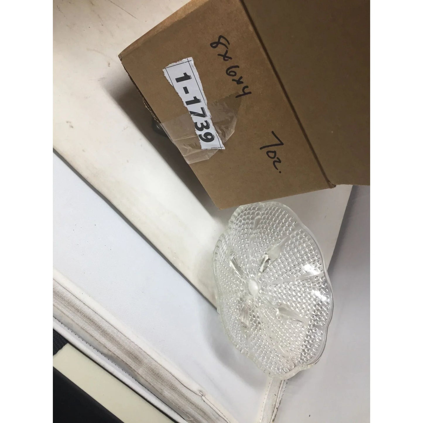 Pretty Clear Hobnail Dish with slightly scalloped edges - 6.5" Diameter A+ Stuff A+ Stuff