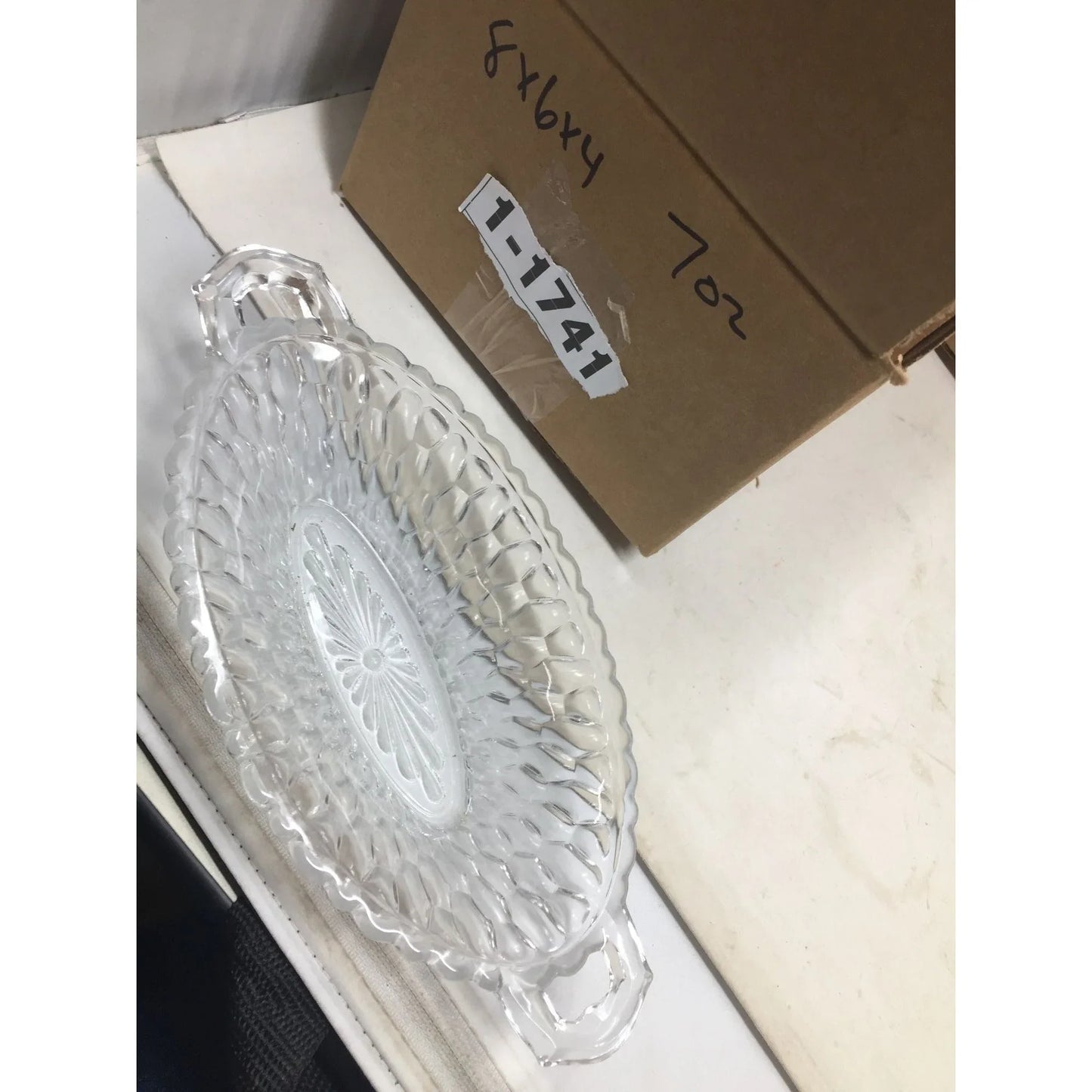 Pretty Handled Serving DIsh approx 9" long with handles & 4" Wide A+ Stuff A+ Stuff