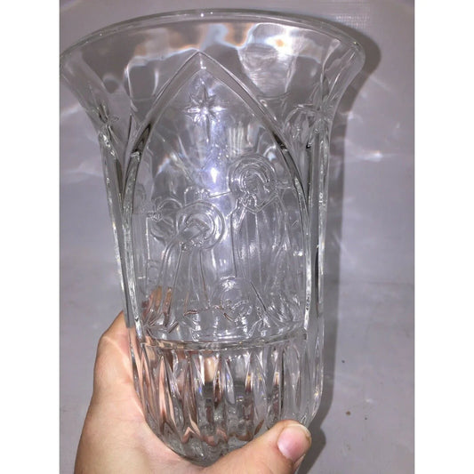 Unique Mary and Joseph Pattern Crystal Candlestick Holder - 2 pcs - Great Find! A+ Stuff A+ Stuff Candle Holders