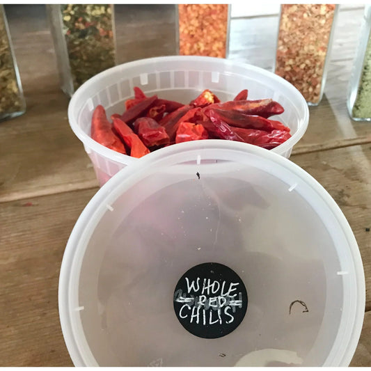 Whole Dehydrated Red Chili Peppers - No other Ingredients - Give it some Kick! Carpenter Quality Goods A+ Stuff Peppers