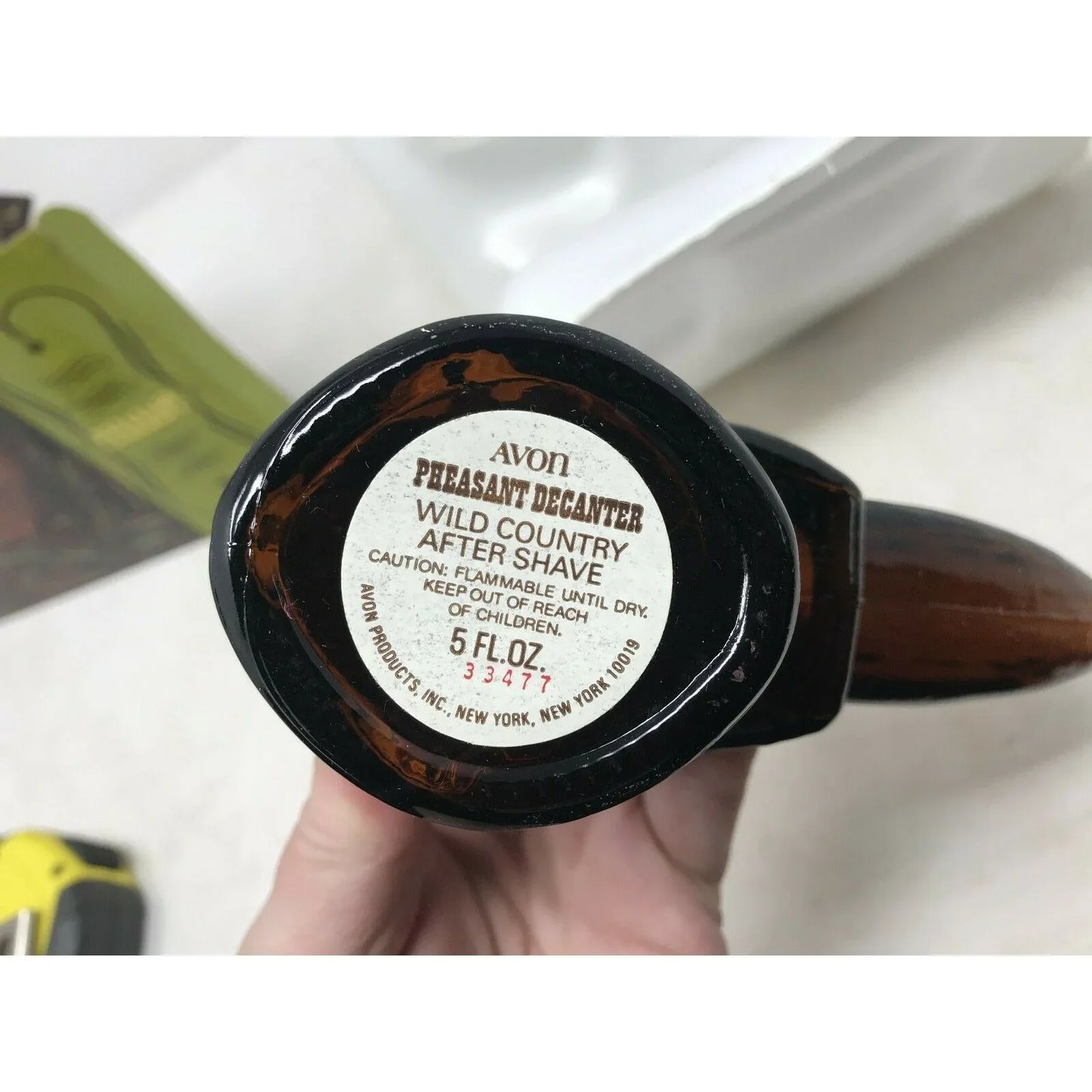 Avon PHEASANT Decanter Leather WILD COUNTRY After Shave w Box Avon A+ Stuff Aftershave