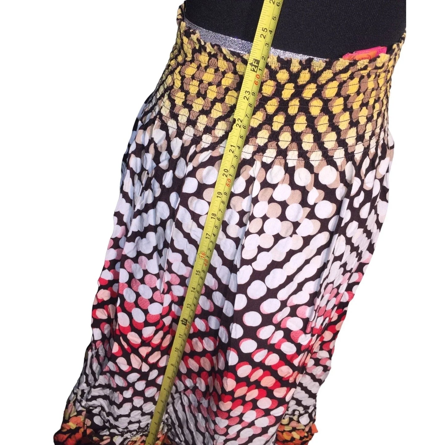 Catch My i - Colorful Dot Illustion looking Gypsy Skirt - Medium Length - Womens size Medium Catch My i A+ Stuff