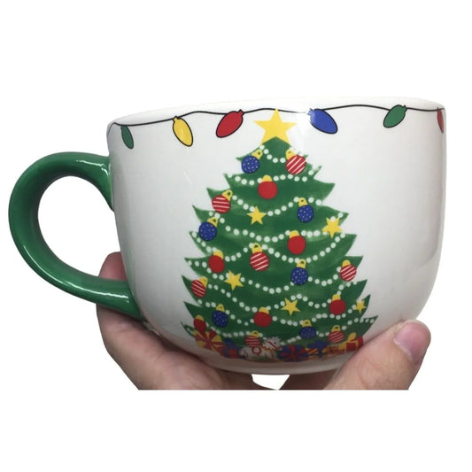 Oversize Christmas Tree Mug - Cute Festive Design - Green Handle My Christmas A+ Stuff