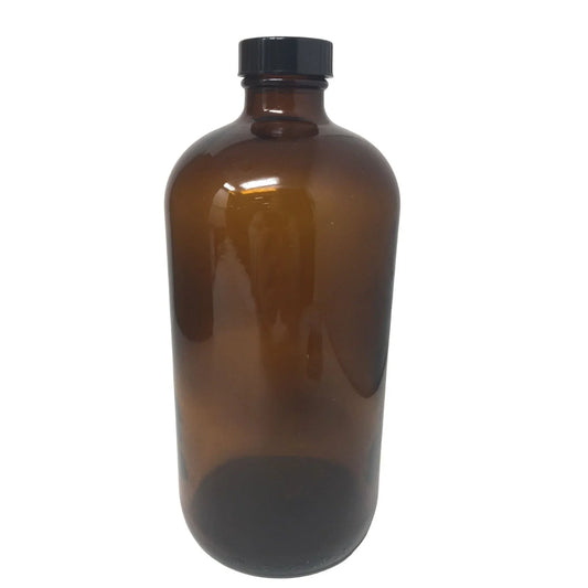 Vintage Brown Glass Bottle / Jar Over 8" Tall - numbers on bottom edge and Rings on bottom A+ Stuff A+ Stuff
