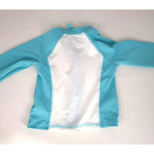 Cat and Jack Infant 9mos aqua and white zip up athletic baby jacket cat & jack A+ Stuff Coats & Jackets
