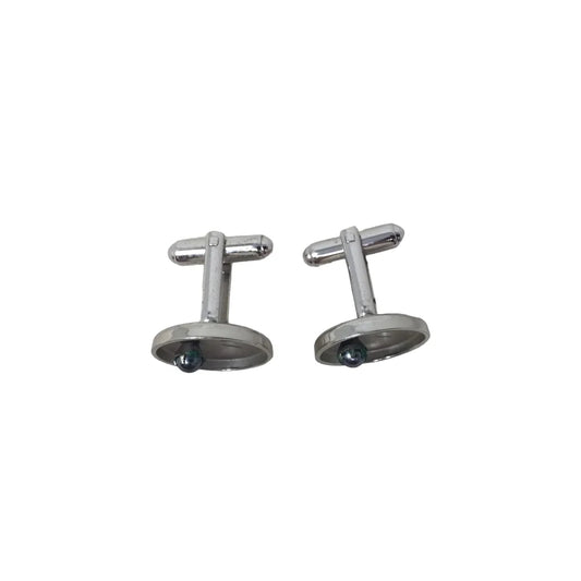 Vintage Cufflinks - Blue Pearl (not sure if faux) with 3 lines in sunken circle - Great Find! A+ Stuff A+ Stuff Cufflinks
