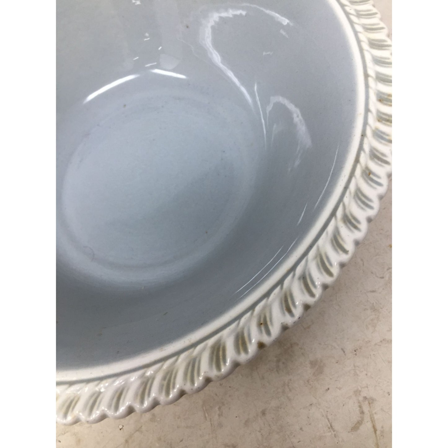 Harker Ware Pottery Est 1840 Round Blue/Gray Serving Bowl