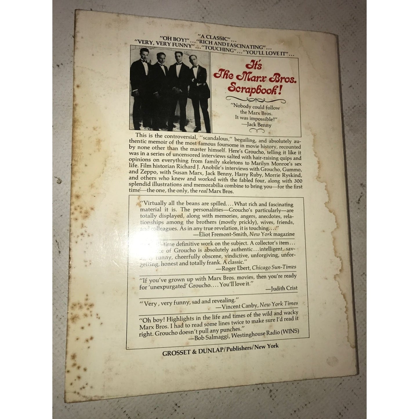 The Marx Bros Scrapbook - By Groucho Marx and Ricard Anobile