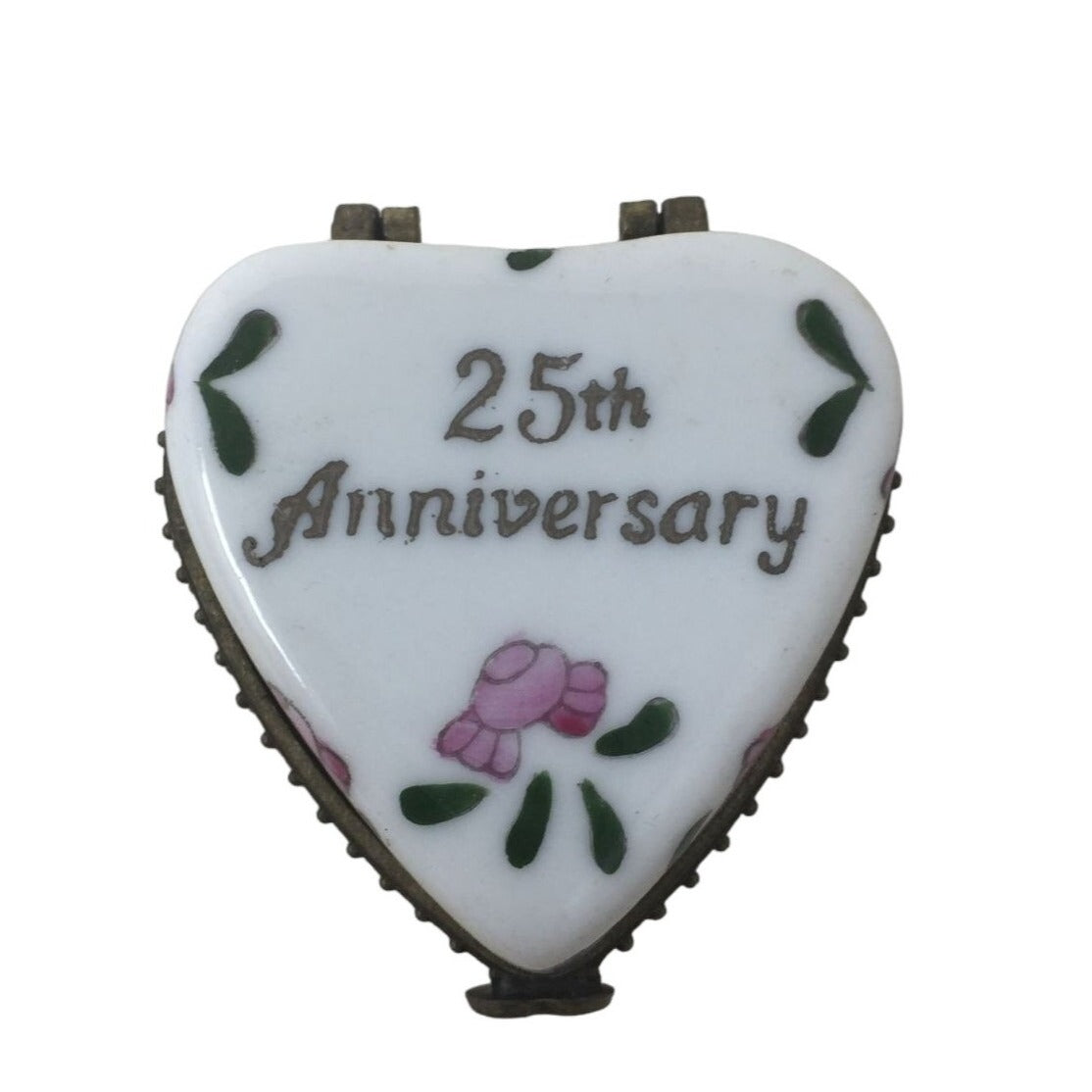 Small Miniature GANZ 25th Anniversary Trinket Heart Shaped Ring Box