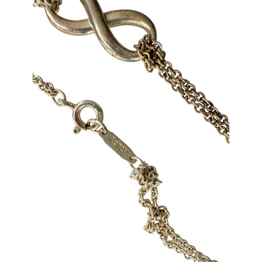 Tiffany & Co Infinity Double Chain Pendant and Necklace in Sterling 16" Chain