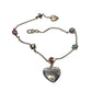 Gucci 'Blind for Love' Engraved Heart Bracelet w Rose Pink & Green Stones