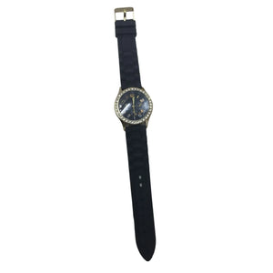 Rubber Banded Watch with rhinestones around face