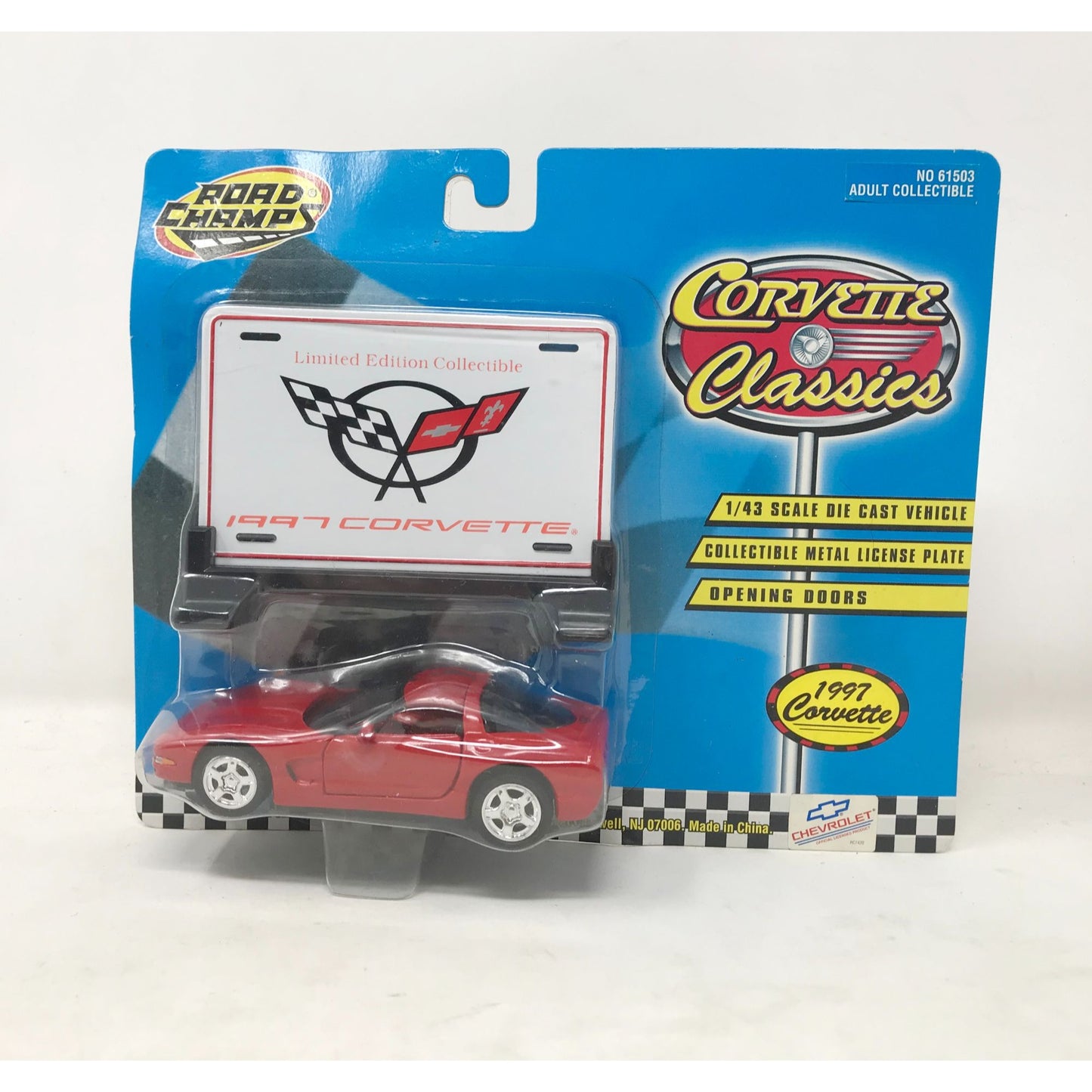 1997 Corvette (Red) - ROAD CHAMPS American Classic Car 1:43 Die Cast