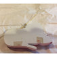 Vintage Wooden Christmas Tree Ornament White/Red Spotted Cat