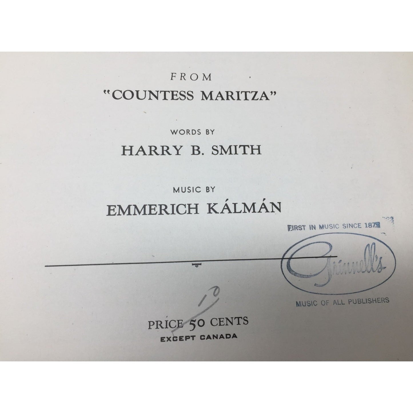 Vintage Sheet Music for the song "Love Has Found My Heart" Countess Maritza  A+ Stuff Sheet Music