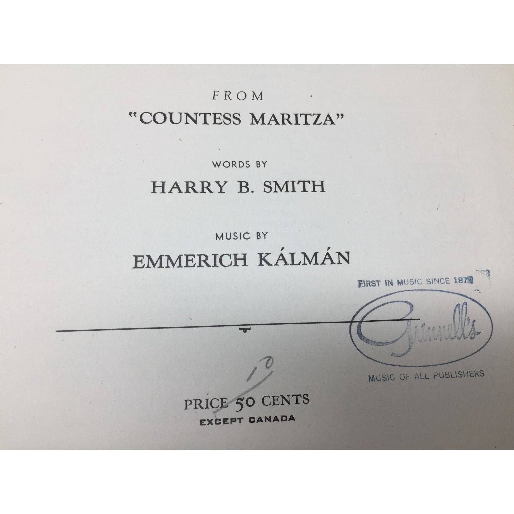 Vintage Sheet Music for the song "Love Has Found My Heart" Countess Maritza  A+ Stuff Sheet Music