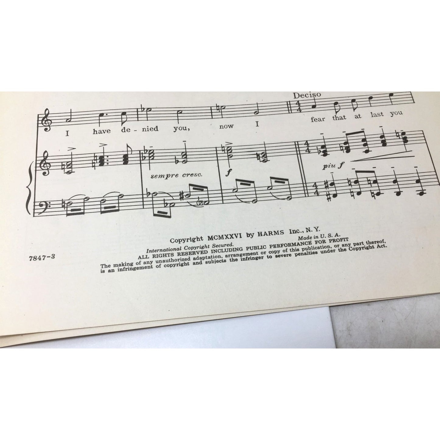 Vintage Sheet Music for the song "Love Has Found My Heart" Countess Maritza  A+ Stuff Sheet Music