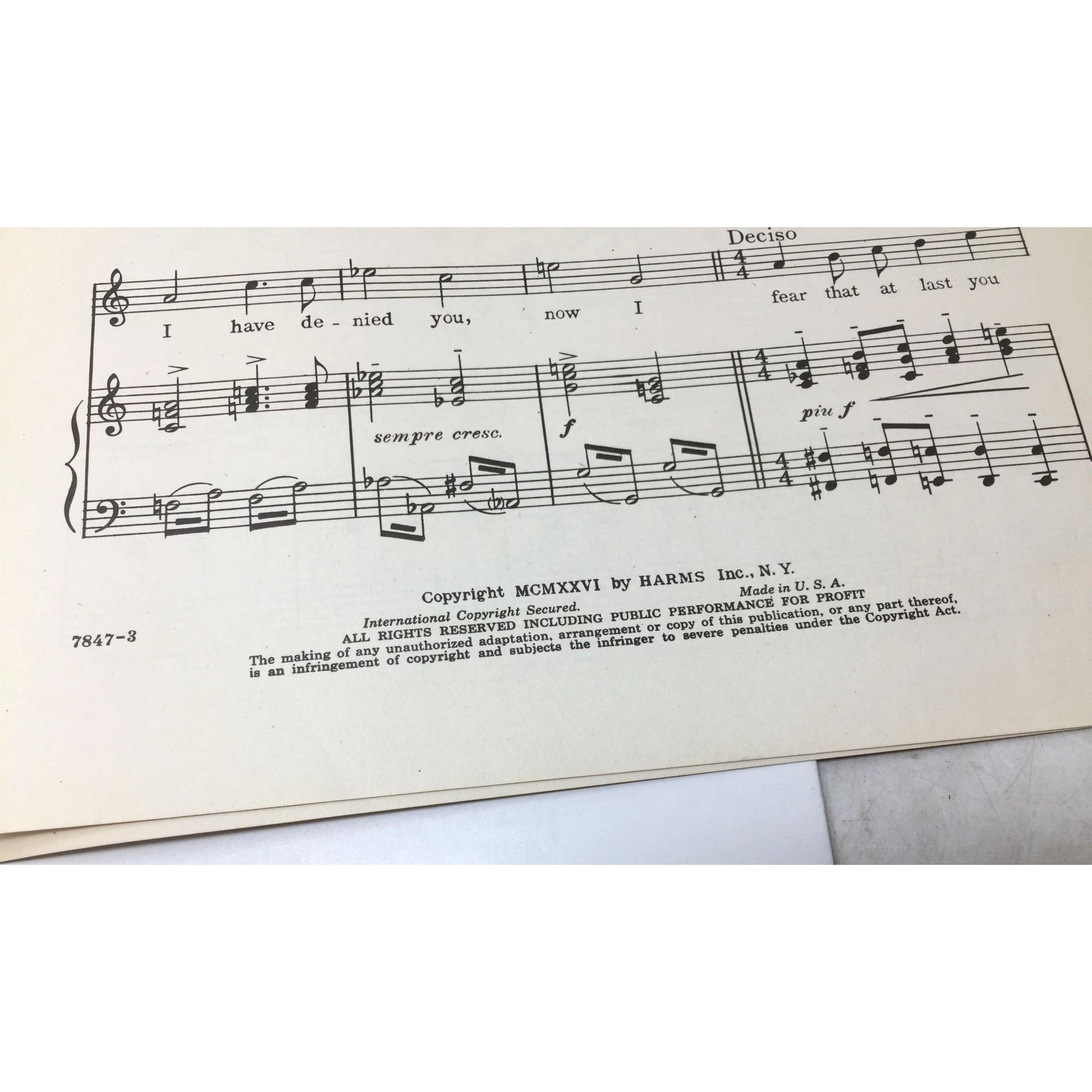 Vintage Sheet Music for the song "Love Has Found My Heart" Countess Maritza  A+ Stuff Sheet Music