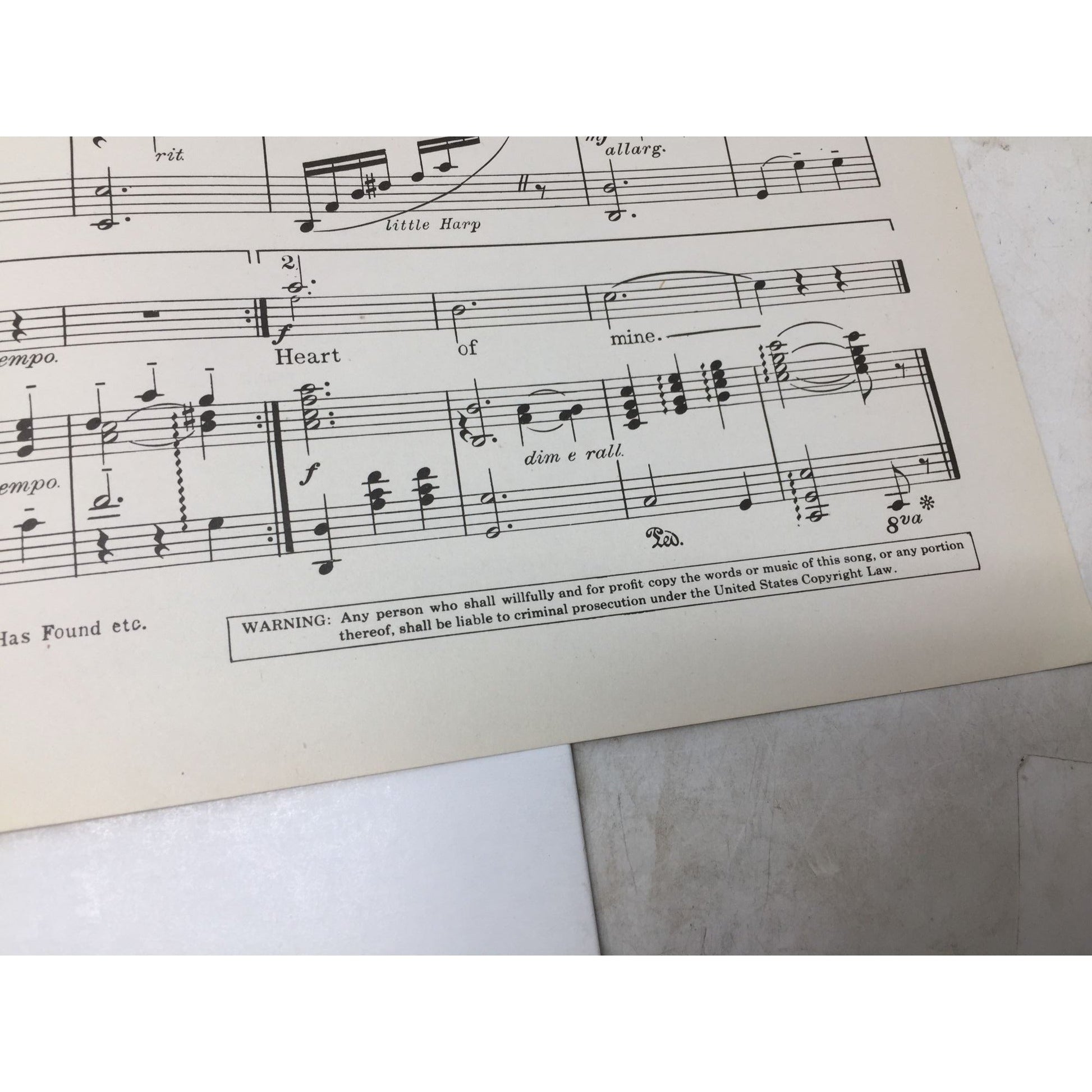Vintage Sheet Music for the song "Love Has Found My Heart" Countess Maritza  A+ Stuff Sheet Music