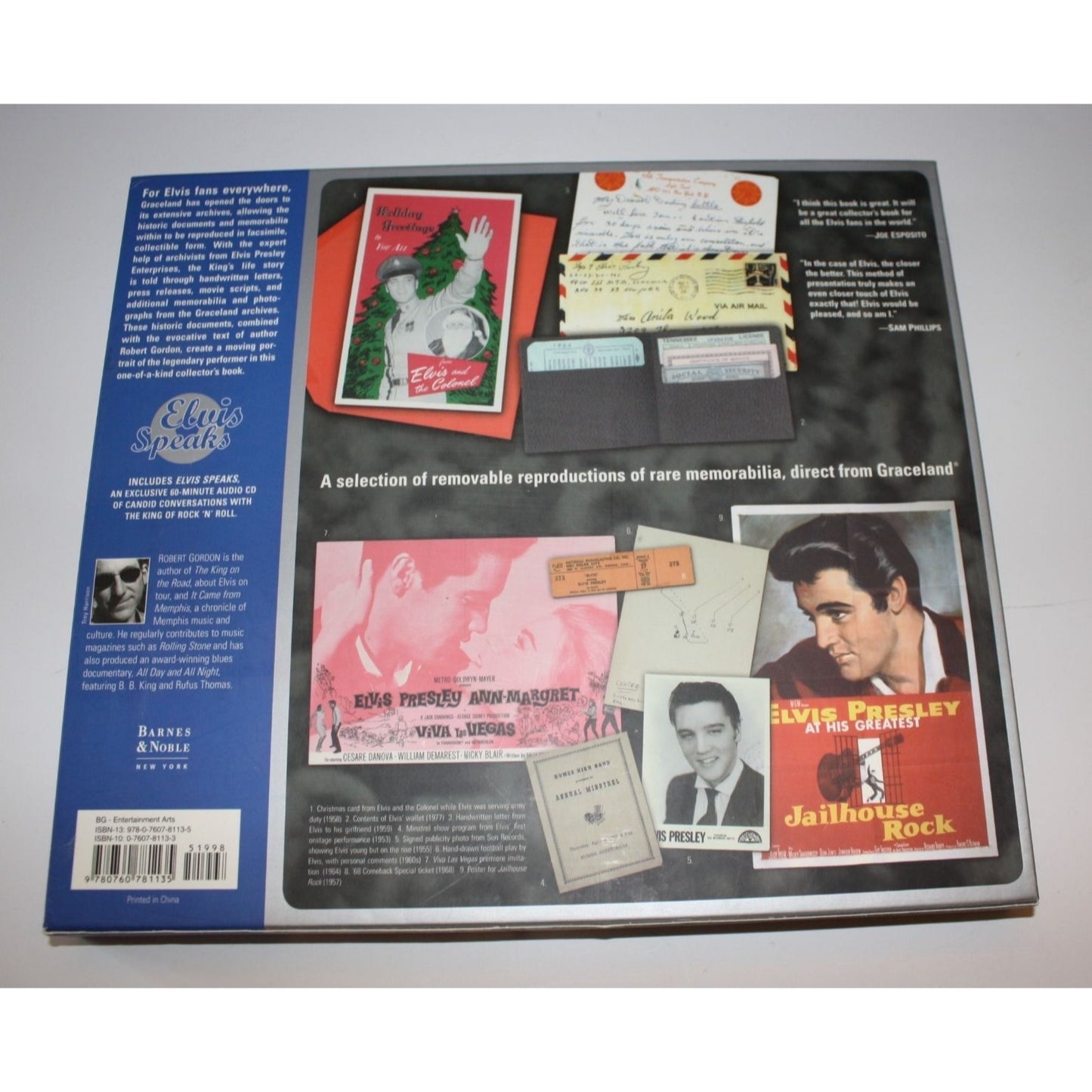 Vintage The Elvis Treasures by Robert Gordon Hard back book and Audio CD