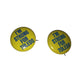 Vintage Yellow & Blue Pinback Buttons (2) "I'm Strong For Toledo"