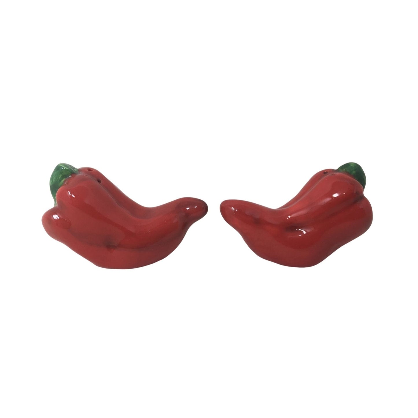 Small Red Chili Peppers Salt and Pepper Shaker Set- Red and Green