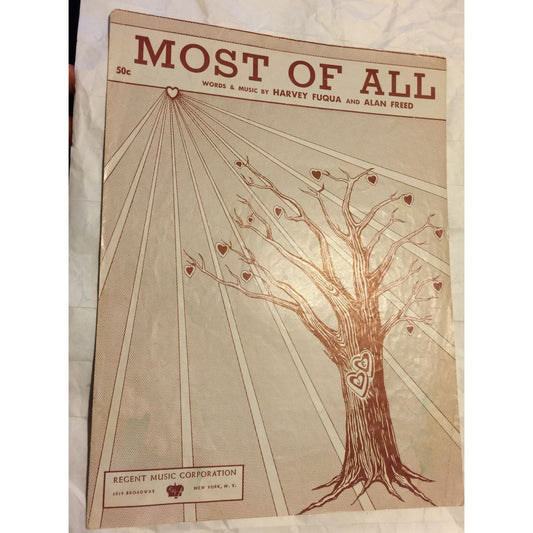 Most Of All by Harvey Fuqua & Alan Freed Vintage Sheet Music