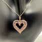 Beautiful 1.00 ct Diamond Heart Necklace - 14kt Rose Gold Over Sterling