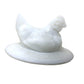 Milk Glass Sitting Hen on Hay - Smaller Chicken on wider-base of hay / nest than others I've seen