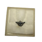 Small Vintage Silver Tone Bee Pin/Brooch with Blue Rhinestone