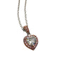 Pretty Rhodium Plated Pink Topaz and Zirconia Heart Necklace