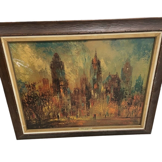 Vintage Sunday Afternoon by Jack Laycox Framed Color Oil Painting/Canvas print 30"x23"