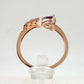 Beautiful Trillion Cut Purple Amethyst Arrow Ring  14kt Rose Gold Overlay Sterling Silver - Size 7