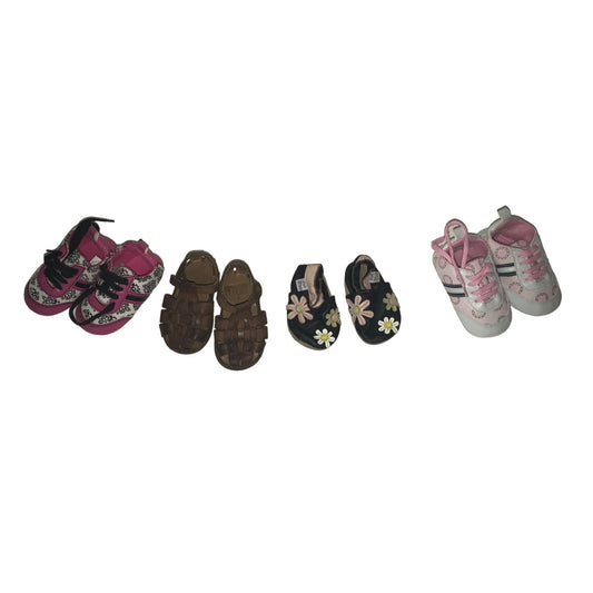 4 Pairs Of Baby Shoes Ranging from 0-12M- TKS Sandals, Petit Marin