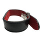 Louis Vuitton (LV) Black Leather Monogram Wish Bracelet with Red Leather on Inverse