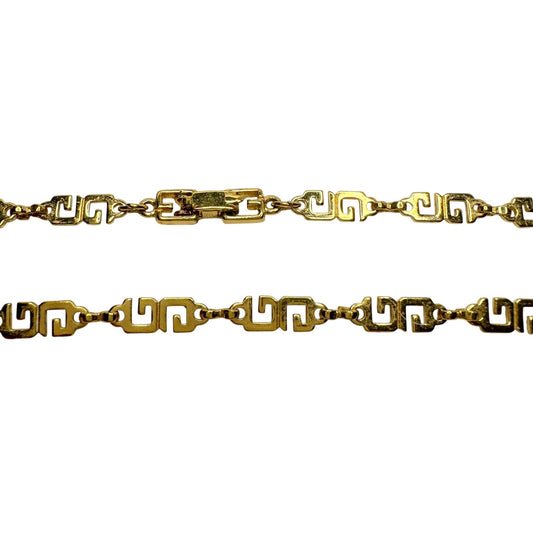 Givenchy Gold-Plate GG Necklace - 15" - Vintage