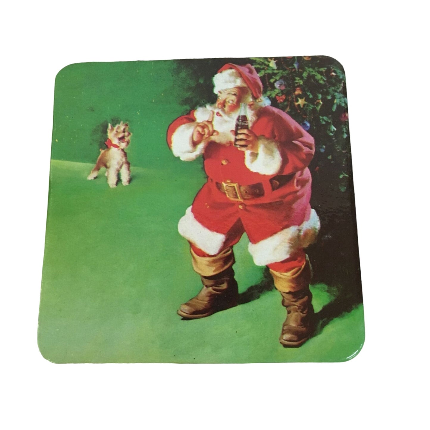 Vintage 1999 Set of 4 Coca Cola Santa Holiday Christmas Coasters