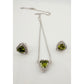 Beautiful Green Peridot Heart Necklace and Earrings Set