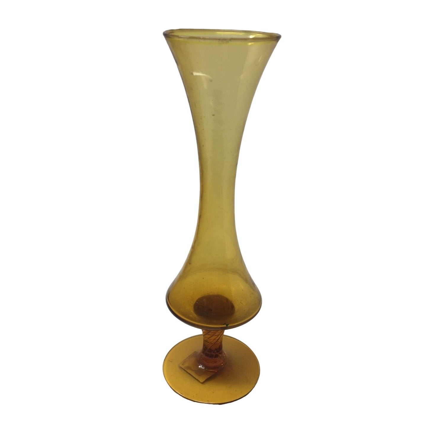 Kreiss Corporation Yellow Glass Pedestal Vase- about 8'' tall