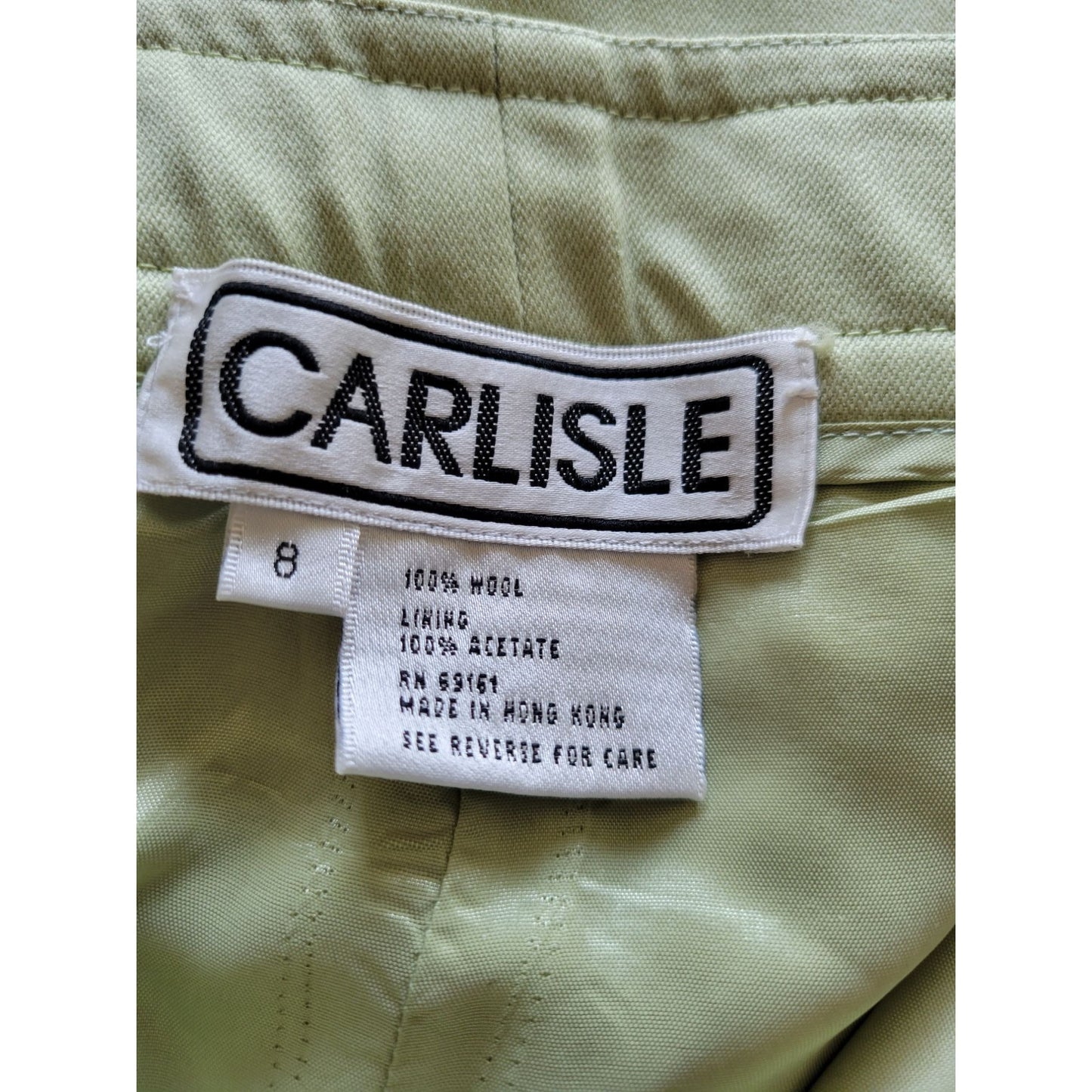 Carlisle Women's Green Dress pants Size 8- Made of 100% Wool