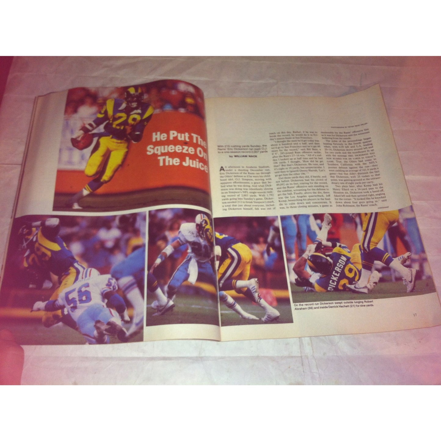 Los Angeles Rams Eric Dickerson Sports Illustrated Vintage Magazine