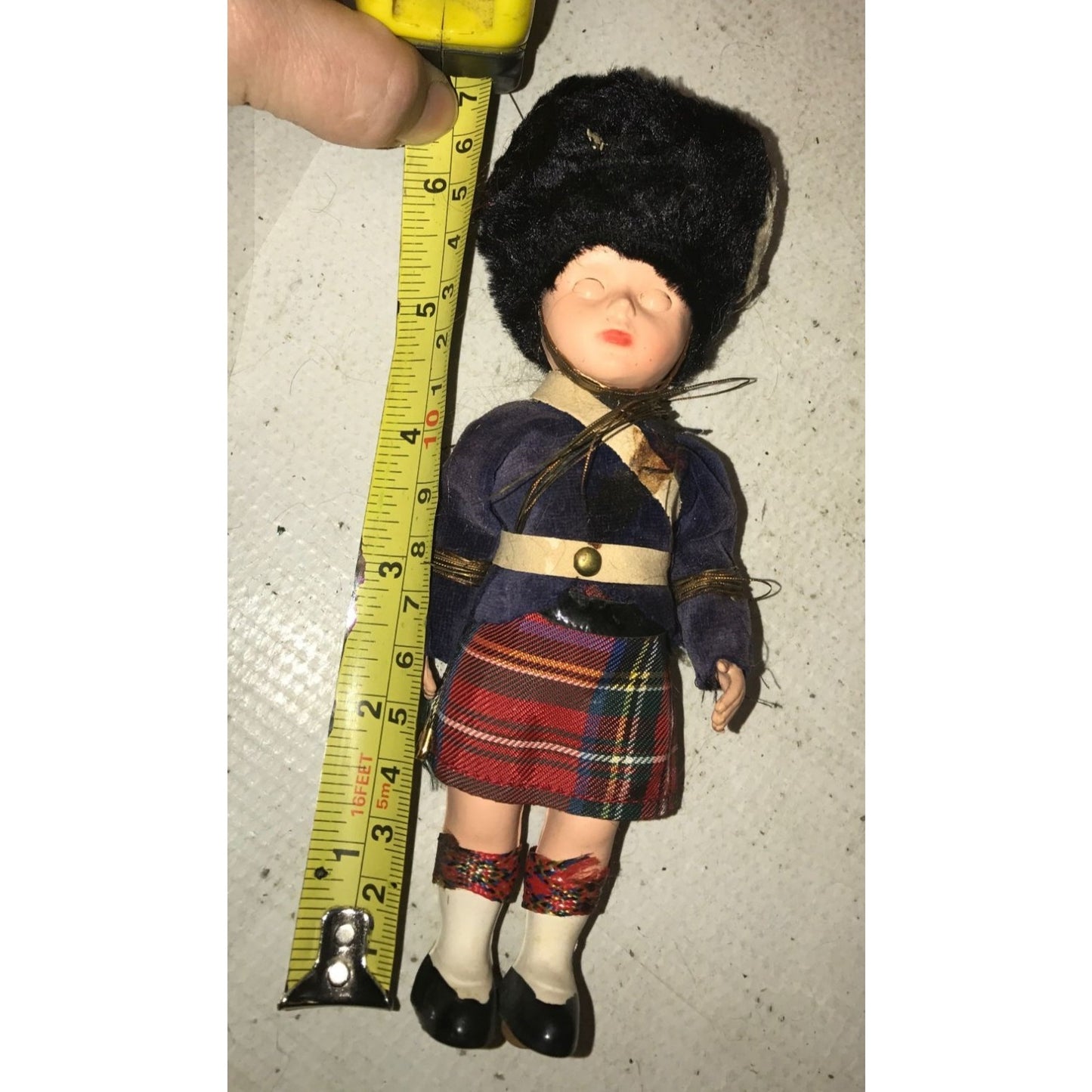 Vintage British/Scottish Souvenir Soldier Sleepy Eyes Doll wearing Traditional Dress Kilt