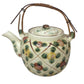 Vintage Flower Patterned Tea Pot with Lid and Wicker Handle- Made in Japan