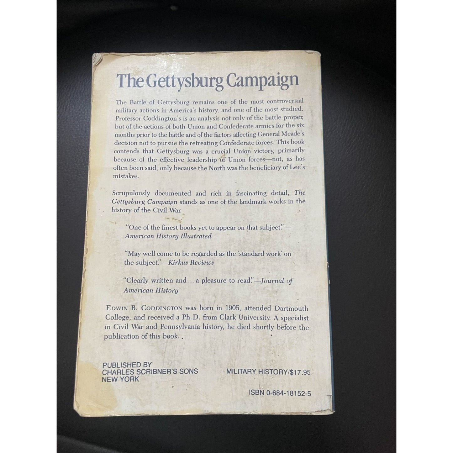 THE GETTYSBURG CAMPAIGN: A Study in Command BOOK by Edwin Coddington