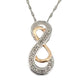 Beautiful  INFINITY Necklace - 14kt Gold & Sterling Silver with Natural Diamonds