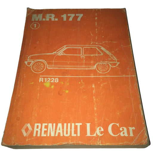 Workshop Manual M.R. 177 R1228 Renault Le Car Paperback Vintage Book