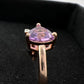 Beautiful Trillion Cut Purple Amethyst Arrow Ring  14kt Rose Gold Overlay Sterling Silver - Size 7