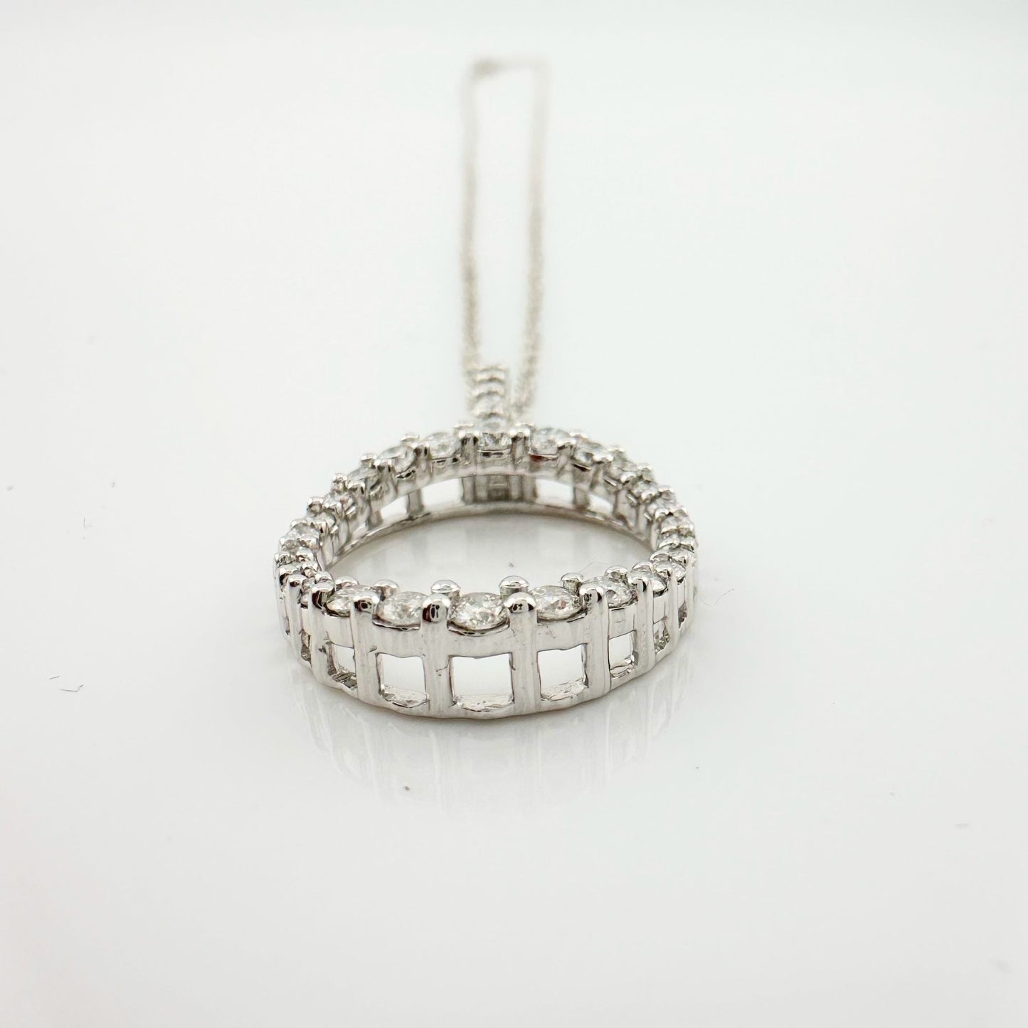 Radiant Circle of Life Eternity Necklace - 1/2 Carat Lab Created Diamonds - Sterling Silver