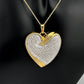 Bold and Beautiful 1 ct "Whole Heart" Diamond Necklace  - 14kt Gold Overlay Sterling