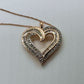 Beautiful 1.00 ct Diamond Heart Necklace - 14kt Rose Gold Over Sterling